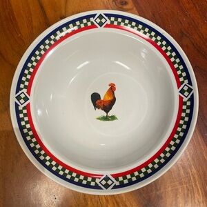 International Tableworks Ella’s Rooster Design Ceramic‎ serving Bowl cottagecore